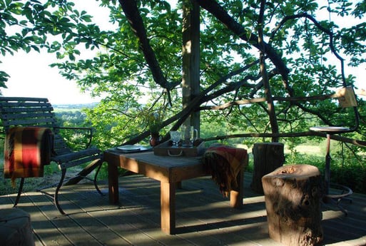 One of the treehouse's terraces