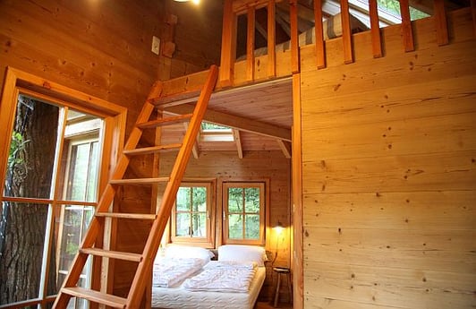 The bedroom and the loft